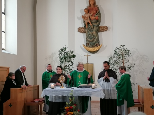 Guardian Pater Wenzeslaus Mitte, Pater Johannes rechts, Peter Xaver links